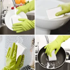 100-pak Magiske Svampe Ekstra Tykke Store og Langtidsholdbare Melamin Rensesvampe i Bulk - Multi Overflade Kraft Skrubber Skum Rensepuder -