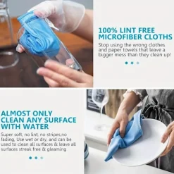6-pak Mikrofiber Glasrenseklude - Stribefrit, Til Vinduer/Bil/Spejle, Genanvendelige Gray 6 PCS