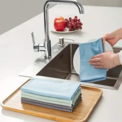 6-pak Mikrofiber Glasrenseklude - Stribefrit, Til Vinduer/Bil/Spejle, Genanvendelige Gray 6 PCS