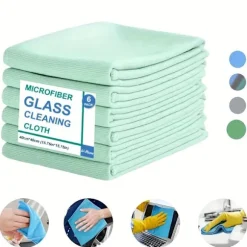 6-pak Mikrofiber Glasrenseklude - Stribefrit, Til Vinduer/Bil/Spejle, Genanvendelige Multi-Colors 6 PCS