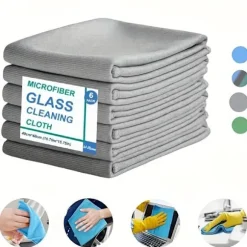 6-pak Mikrofiber Glasrenseklude - Stribefrit, Til Vinduer/Bil/Spejle, Genanvendelige Multi-Colors 6 PCS