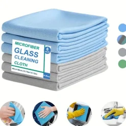 6-pak Mikrofiber Glasrenseklude - Stribefrit, Til Vinduer/Bil/Spejle, Genanvendelige Multi-Colors 6 PCS