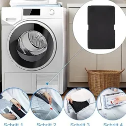 5-pak polyester skum filterpuder til tørretumbler - sort, kompatibel med Beko tørretumblere, 24.4cm x 15cm