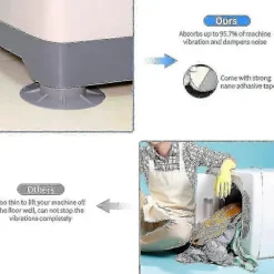 4-pak vaskemaskine anti-vibrationspuder, absorberer 95,7 % støj og vibrationer, kraftig Tup vaskemaskinedæmper, til vaskemaskine og møbelben under