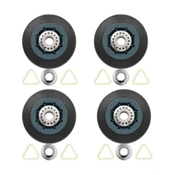 4-pak W10314173 Tørretumbler Tromlerulle Udskiftning til Tørretumbler Kompatibel med WPW10314173 Rulle Tromle Sup [DB] Black Blue