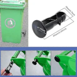 Par Hængselbolte Hængselstifter til Skraldespands låg Passer til 240/120/100/60l Udendørs Affaldsspande, 65mm X 18mm, Sort Plastik