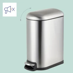 Pedalspand, 10 liter metal, blødt lukkende låg