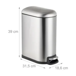 Pedalspand, 10 liter metal, blødt lukkende låg