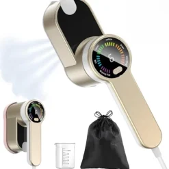 [PL】Rese Mini Steamer Bærbar LED Tøjdamper - 6 Smarte Tilstande - 9s Hurtig Opvarmning - 1200w Tøjdamper - Guld
