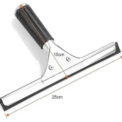 Professionel vindueskraber i rustfrit stål med 25 cm blad til køkken, vinduer, badeværelse, bil