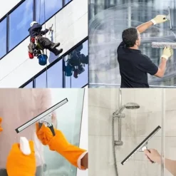 Professionel vinduesskraber, vinduesskraber i rustfrit stål med 35 cm blad, til tørring og rengøring af glas