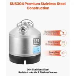 Rengøringstønde - DUOKU - KMS004 - Rustfrit Stål 304 - 6,5 L - Type D Tilslutninger