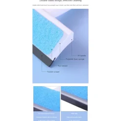 Rensebørste til vinduesglas Dobbeltsidet svampevisker blue 18*11.5*4,.5cm