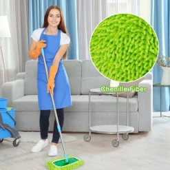 [RM]10-pak gulvmopper kompatible med Swiffer Sweeper til våd og tør brug, genanvendelige mikrofiberklude til alle gulvtyper, grøn 25x11,5 cm