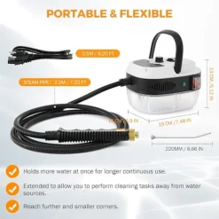 [RM]2500W Car Steam Cleaner for Auto Detailing High Pressure Handheld Steam Cleaner with Water Tank Portable Electric Steam Cleaning Machine H