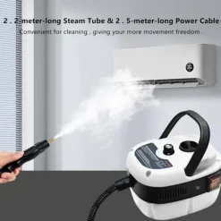 [RM]2500W Håndholdt Damprenser – Trykdamprenser med 3 Børstehoveder, 6 Niveauer, 1000ml Vandtank