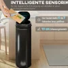 Rootz 50L sensor affaldsbeholder - Automatisk skraldespand - Berøringsfri beholder - Soft-Close funktion - Sort rustfrit stål