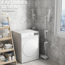 Rootz 3-lags foldbar mobil tøjlufter - Tørretumbler - Tørrestativ - Maksimal alsidighed - Pladsbesparende design - Nem mobilitet - 142L x 55W x 152H c | Fyndiq
