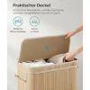 Rootz Natural Bamboo Vasketøjskurv med Låg - Hæmmer - Tøjopbevaring - Miljøvenlig - Letvægts - Holdbar - 54,5 cm x 34,5 cm x 61 cm