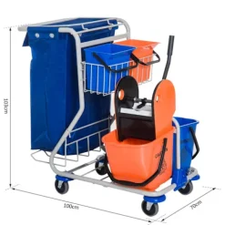 Rootz Rengøringsvogn - Blå, Orange - Jern, Pp, - 39,37 cm x 27,56 cm x 40,55 cm