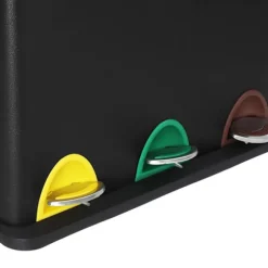Rootz skraldespand - 24 L - 3-i-1 - Pedalspand - Affaldsadskillelse - Stål - Indvendig beholder - Sort - 46,5 x 29,5 x (40,5-65) cm