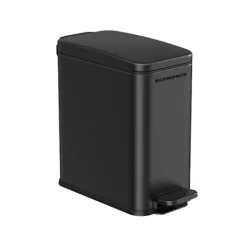 Rootz Steel Kosmetikbeholder - Sort farve - Pedalbeholder - 5 liters kapacitet - 29,9 cm x 14,4 cm x 29 cm - Elegant design - Miljøvenlig