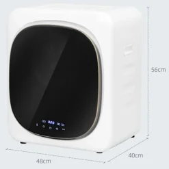 Rootz Tumble Dryer - Tøjtørrer - Ventet tørretumbler - UV -desinfektion - Kompakt 4 kg kapacitet - 48 cm x 40 cm x 56 cm - Rustfrit stål - Hvid