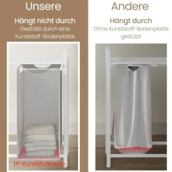 Rootz vaskeri kurv 3 rum - vaskeri samler - vaskeri - organiseret opbevaring - 92,5 cm x 33 cm x 72 cm