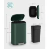 Rootz Vintage Green Steel skraldespand - Skraldespand - Affaldskurv - Stål- og plastkonstruktion - 43,2 cm x 37,1 cm x 63,2 cm