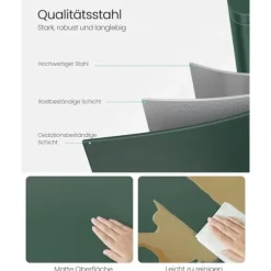 Rootz Vintage Green Steel skraldespand - Skraldespand - Affaldskurv - Stål- og plastkonstruktion - 43,2 cm x 37,1 cm x 63,2 cm