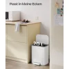 Rootz White skraldespand - Affaldsbeholder - Skraldespand - Stål & PP-plast - 36,6 cm x 30 cm x 42,5 cm - 20L Kapacitet. Perfekt til hjemmet eller kon | Fyndiq