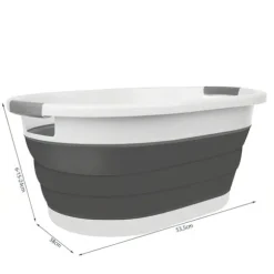 Sammenfoldelig Vasketøjskurv / Balje - Foldbar Kurv 25L Grey