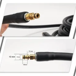 Slange til Karcher K2 K3 K4 K5 K6 K7 Højtryksrenser - 10m - Fleksibel Hurtigkobling med Messingspidser--