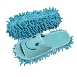 Smile Face Mopping Hjemmesko Vaskbar Rengøring Gulv Dust Sli Blue OENSIZE