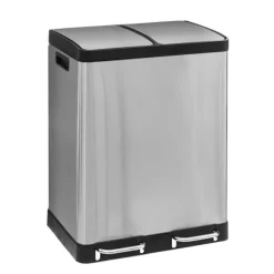 Sorteringsspand med 2 rum - Rustfrit stål Grey