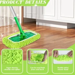 Stykker mikrofiber moppeklude til Swiffer Sweeper Moppe Refill Dampmoppe, genanvendelige vaskbare moppepuder til flisegulve