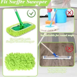 Stykker Mikrofibermoppeklude til Swiffer Sweeper Moppe Refill Dampmoppe, Vådservietter Genanvendelige Vaskbare Moppepuder til Klinkegulve