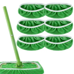 Swiffer Sweeper Mop Reservedele, Mikrofiber til Swiffer Gulvmopper, Genanvendelige Gulvmoppbetræk 6PCS