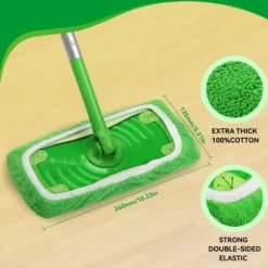 Swiffer Sweeper Mop-erstatningspuder, klude til Swiffer gulvmopper, genanvendeligt overtræk 2 st