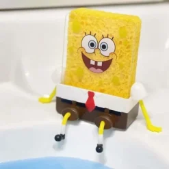 Tegneserie Svampeholder med svamp, køkkensvampe Svampebob-holder, vaskhylde svampeafløbshylde_OF