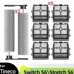 Til Tineco Floor One til Switch S6/Stretch S6 våd tør støvsuger dele rullebørste HEPA filtre tilbehør