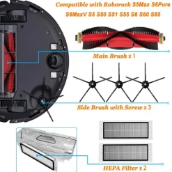 Tilbehør 8 dele Xiaomi Roborock S5 Max/S6 Pure/S6 MAXV/S50/S51/S55/S5/S60/S65/S6