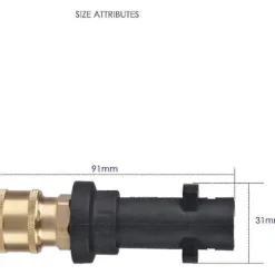 Tilbehør til højtryksrenseradapter til Karcher K2 K3 K4 K5 K6 K7 Krcher pistol, 1/4' hurtigkobling hunfitting, med 5 stråledyser (Fww)