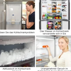 Tilpasset Køleskabsrengøringspakke, Perfekt til dit Rustfri Stål Køleskab, Innovativ Vedligeholdelse af Dobbelt Flow Kølesystem, Lugtfri