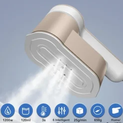 Tøjdamper Håndholdt 1200W, med 6 Strygetilstande (Grå)