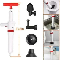 Toilet Stempel, Højtryks Afløbsrenser, Rød og Hvid