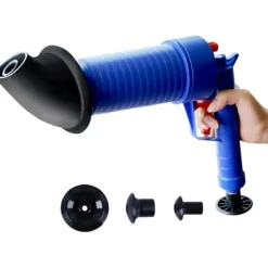 Toilet Unblocking Gun, Unblocker Cleaning Tool Air Set med 4 forskellige hoveder Højtryk