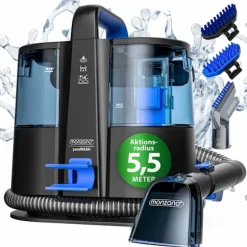 Tæppe- og møbelrens, 400W, 1,5L tank, sort/blå