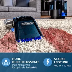 Tæppe- og møbelrens, 400W, 1,5L tank, sort/blå