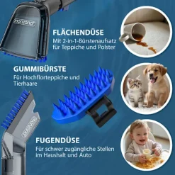 Tæppe- og møbelrens, 400W, 1,5L tank, sort/blå